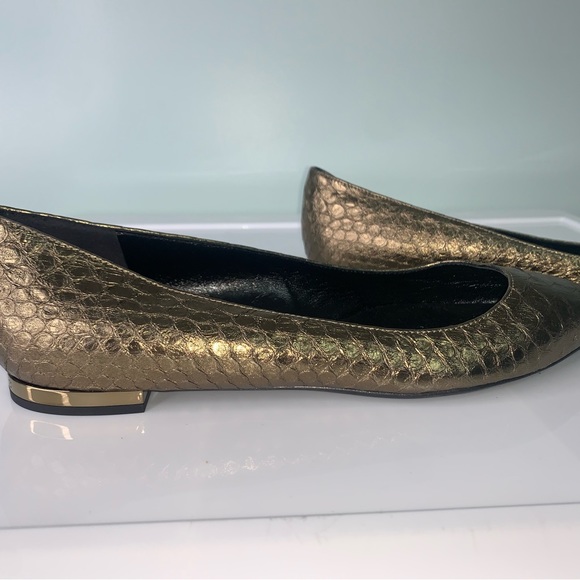 burberry burmese python skin metallic flats 39.5 new - Picture 4 of 12